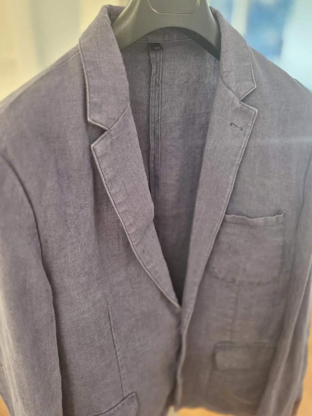 J. Crew Mens 100% Baird McNutt Irish Linen Mid Blue Blazer Sport Coat (44R)